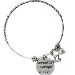 Serenity, Courage, Wisdom stainless steel bracelet